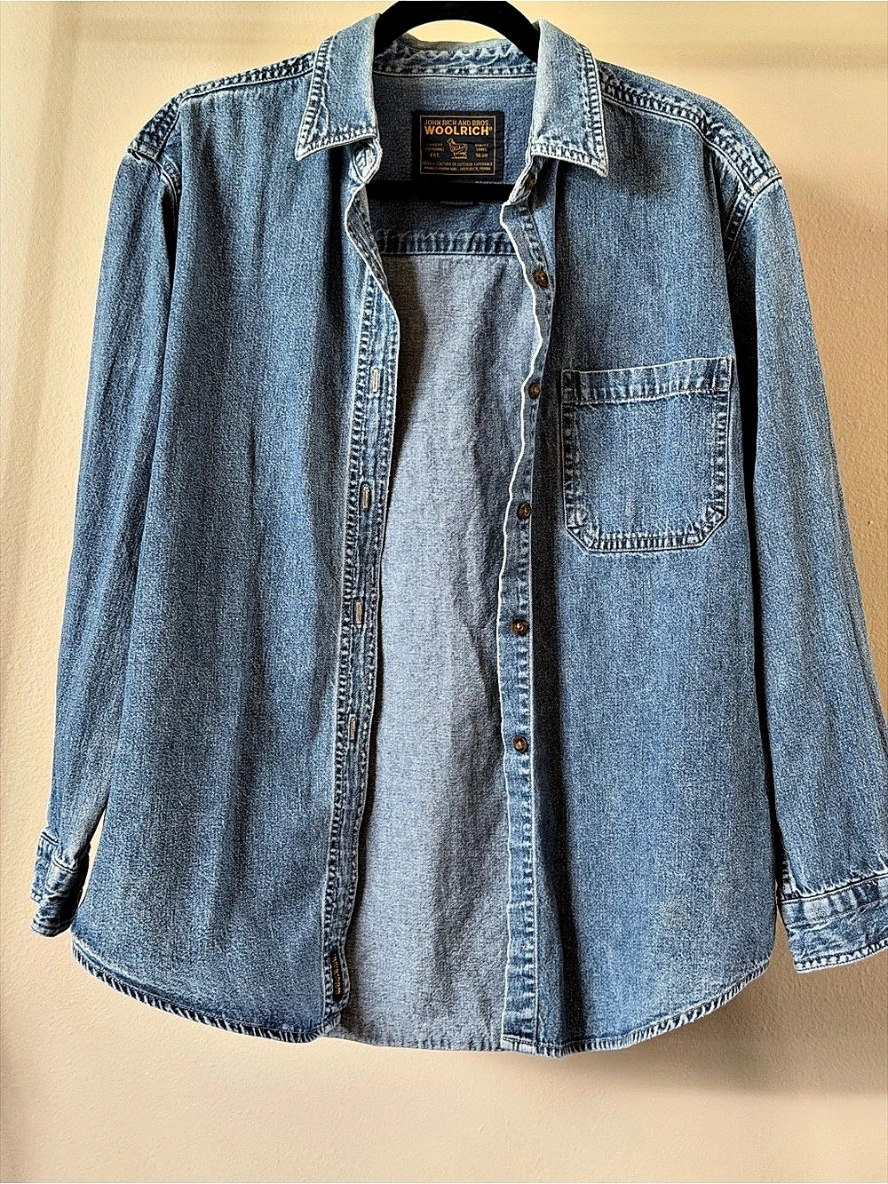 Woolrich Women's Blue Denim Button Down Shirt